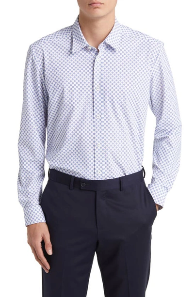 Hugo Boss Liam Regular Fit Geometric Print Button-up Shirt In Light Blue