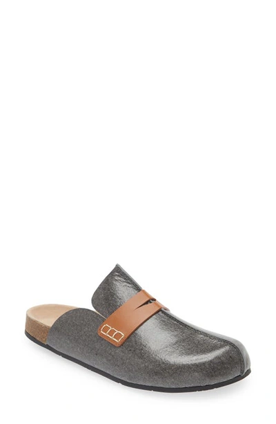 Jw Anderson Laminated Felt Loafer Mule In Coated Felt 764 Grey