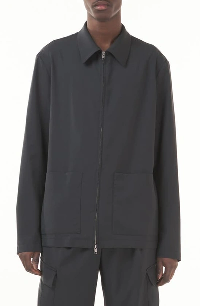 Barena Venezia Marafon Zip Front Wool Overshirt In Piombo