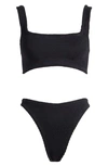 Hunza G Crinkle Two-piece Swimsuit In Black