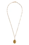 Isabel Marant Stone Pendant Necklace In Yellow 10yw