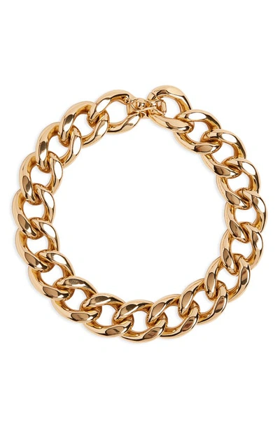 Isabel Marant Curb Chain Link Choker Necklace In Goldtone Dore 12do