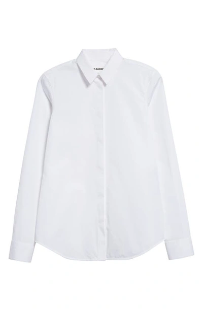 Jil Sander Monday Cotton Poplin Button-up Shirt In 100 Optic White