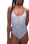 Good American Always Ruched One-piece Swimsuit In White