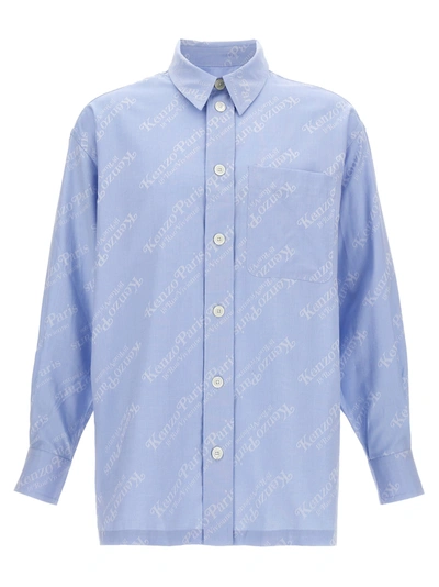 Kenzo Light Blue All-over Logo Shirt