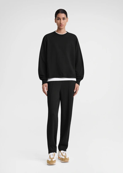 Totême Long-sleeve Jersey Tee Black In Navy