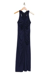 Collective Concepts Shirred Sleeveless Body-con Dress In Navy