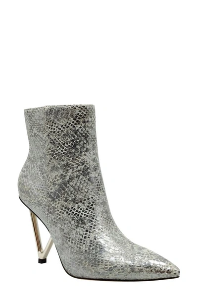 Ninety Union Gia Triangle Heel Bootie In Silver