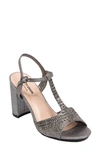 Ninety Union Alexa Embellished T-strap Sandal In Pewter