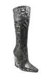 Ninety Union Viva Snake-embossed Knee High Boot In Black Snake