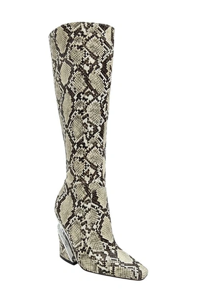 Ninety Union Viva Snake-embossed Knee High Boot In Natural Snake