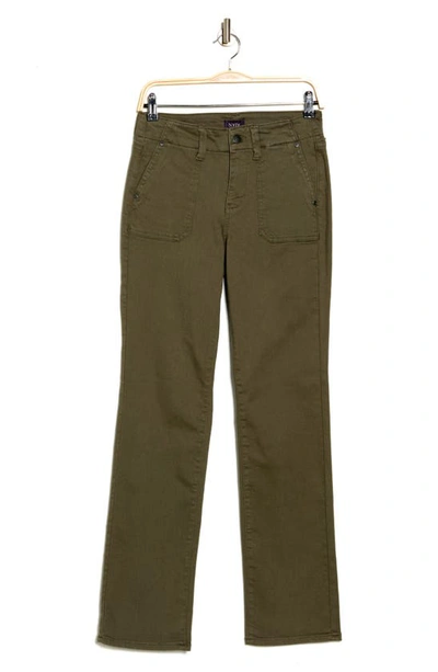 Nydj Marilyn High Waist Straight Leg Utility Jeans In Ripe Olive