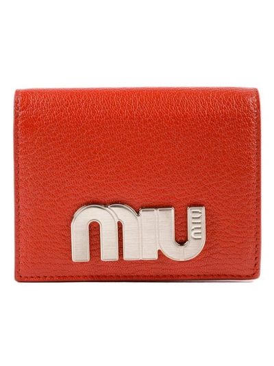 Miu Miu Logo Wallet In 68z Fuoco