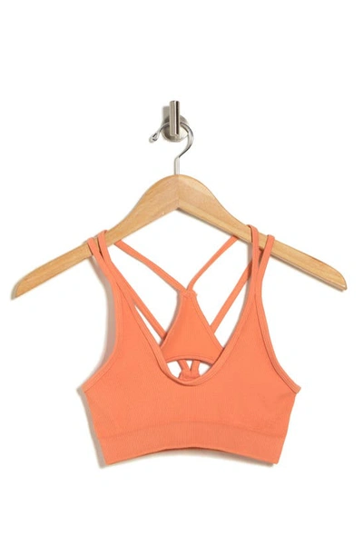 Fp Movement Free Throw Strappy Sports Bra In Peach Pit