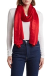 Vince Camuto Oversized Satin Pashmina Wrap In Red Roulette