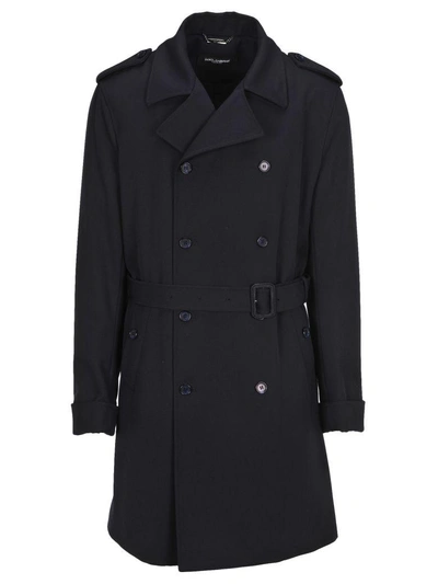 Dolce & Gabbana - Double-breasted Coat In Navy