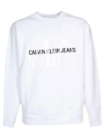 Calvin Klein Jeans Est.1978 Logo Sweatshirt In Bianco