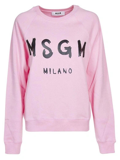 Msgm Printed Sweatshirt In Rosa