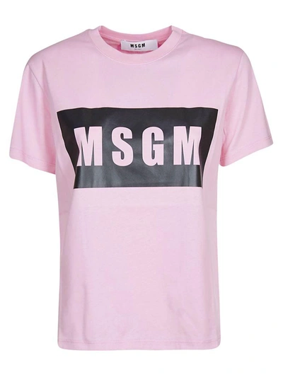 Msgm Logo Print Sweatshirt In Rosa
