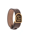 Gucci Brown Double G Bracelet In Metallic