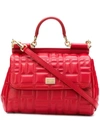 Dolce & Gabbana Medium Sicily Quilted Handbag - Red