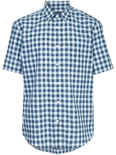 D'urban Checked Short Sleeve Shirt In Blue