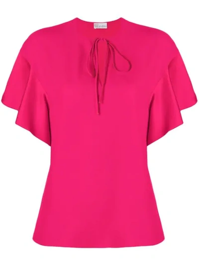 Red Valentino Ruffled Sleeves T-shirt - Pink