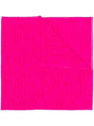 Lanvin Logo Embroidered Scarf - Pink