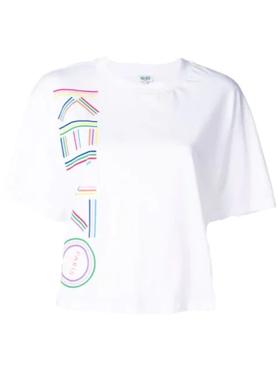 Kenzo Logo-print Cotton-blend T-shirt In White