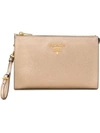 Prada Top Zip Logo Clutch - Metallic