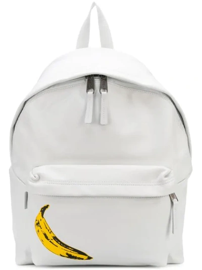 Eastpak Banana Print Backpack In White