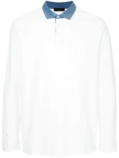 D'urban Poloshirt Mit Kontrastkragen In White