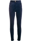 Balmain High-waist Skinny Trousers In Blue