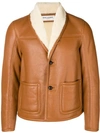 Saint Laurent Sheepskin Lining Jacket In Brown