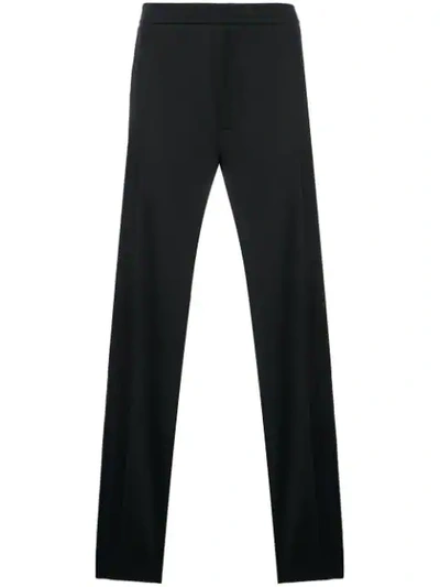 Valentino Stripe Pleating Track Pants In Black