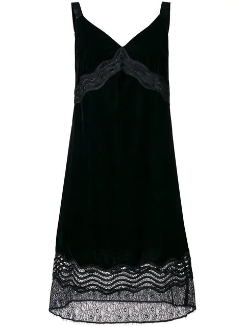 Pinko Cassetto Lace Trim Dress In Black | ModeSens