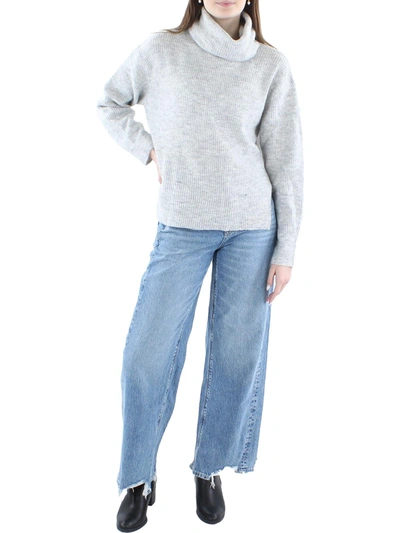 Vigoss Womens Ribbed Side Slits Turtleneck Sweater In Multi