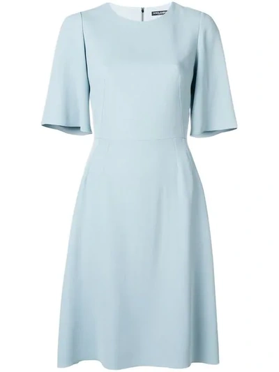 Dolce & Gabbana Short Sleeve Dress In Blue