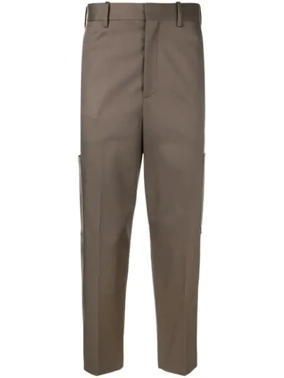 Neil Barrett Cropped Tailored Trousers In Brown