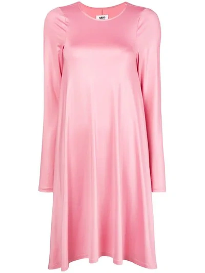 Mm6 Maison Margiela Pleated Shift Dress In Pink