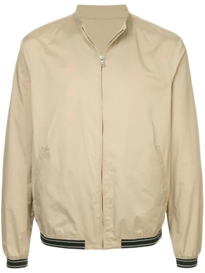 D'urban Zipped Bomber Jacket In Brown