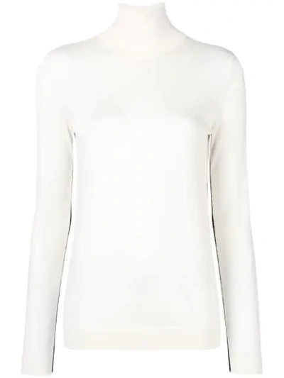 Lanvin Turtle-neck Fitted Sweater In Neutrals
