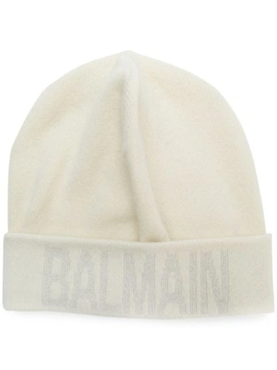 Balmain Logo Beanie Hat - Neutrals
