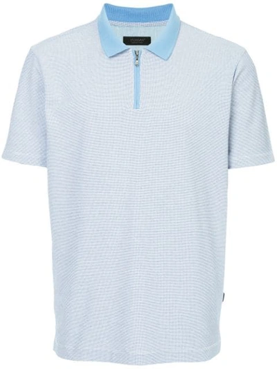 D'urban Contrast Collar Polo Shirt In Blue