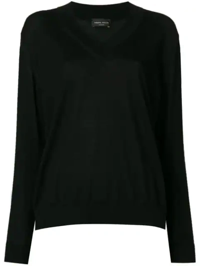 Roberto Collina V-neck Sweater In Black