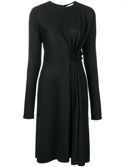 Lanvin Long Sleeve Midi Dress In Black