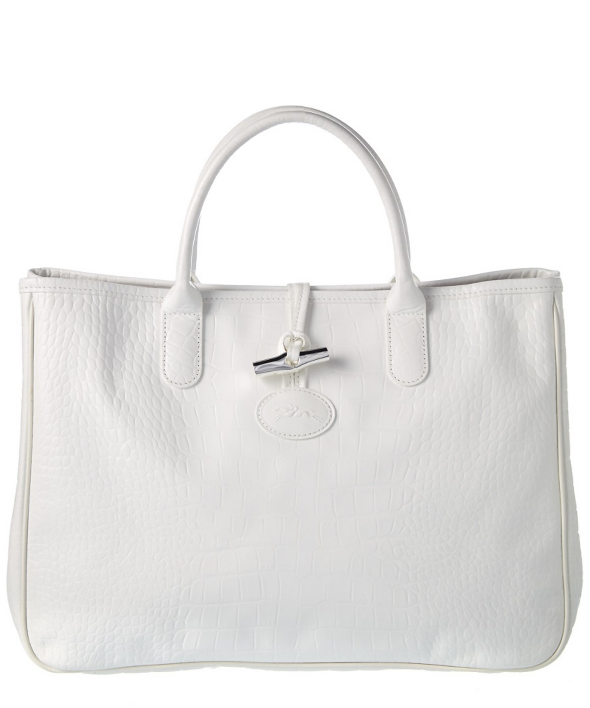 longchamp white leather bag