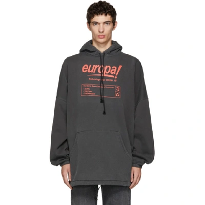 Balenciaga Europa Oversized Cotton Hoody In Gray | ModeSens