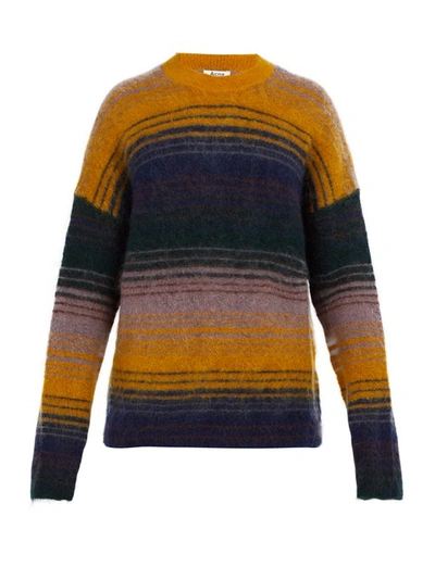 Acne Studios Nosti Striped Knitted Sweater - Multi In Mustard/multi