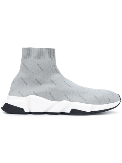 Balenciaga Speed Trainer Sock Sneakers In Grey